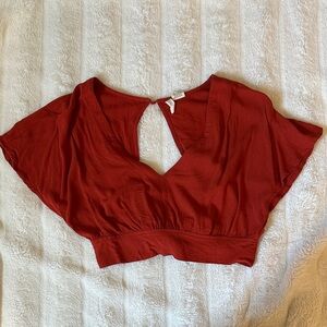 Women’s Red crop blouse Top